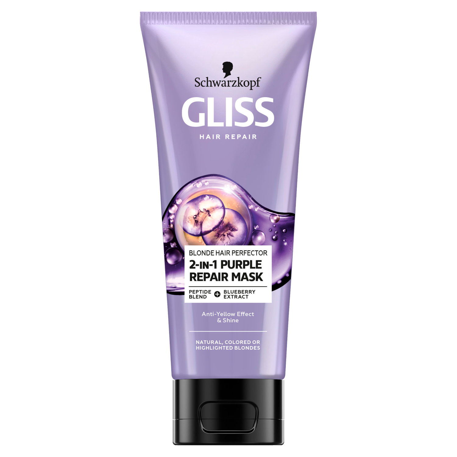 Gliss Blonde Hair Perfector 2-In-1 Purple Repair Mask maska do włosów blond, 200 ml