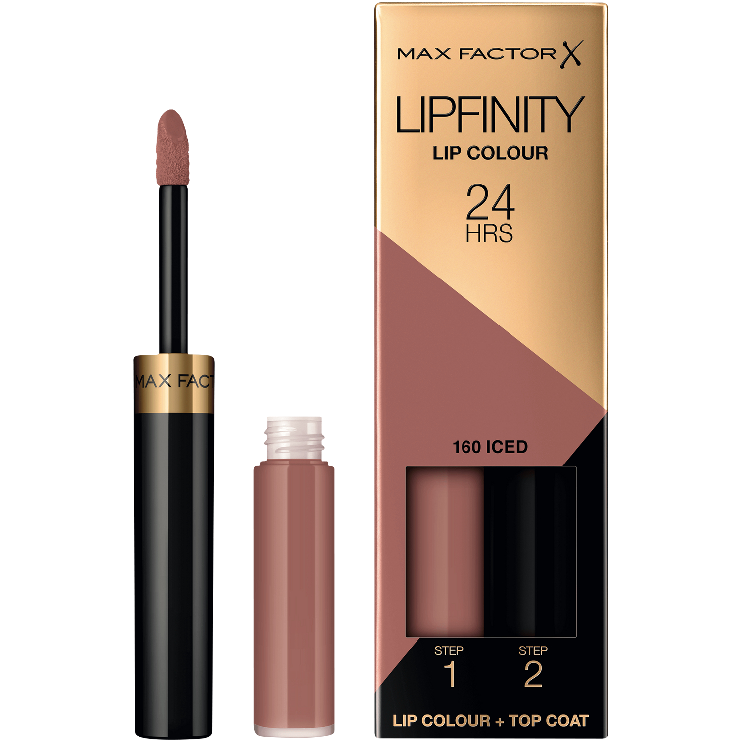 Max Factor Lipfinity Lip Colour 24H dwufazowa szminka o długotrwałym efekcie 160 iced, 2,3 ml + 1,9 g