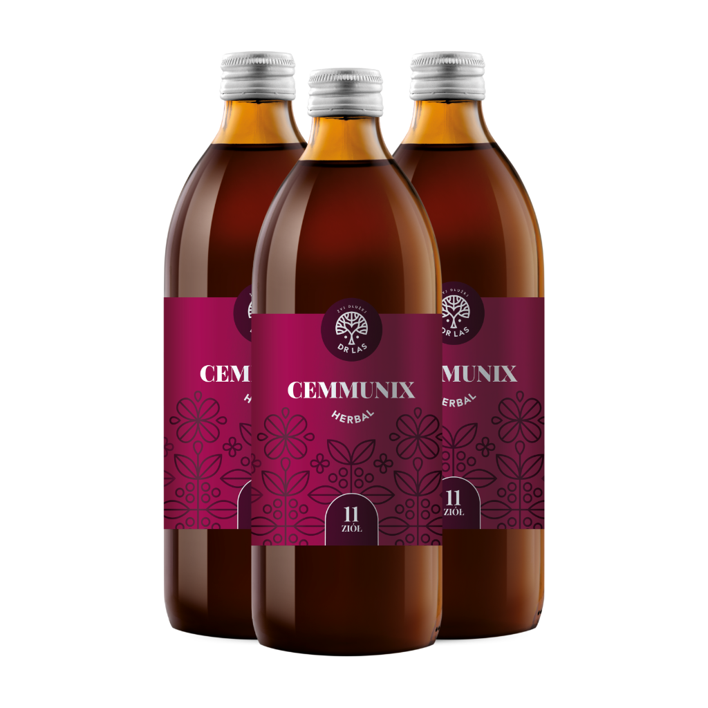 Dr Las Cemmunix Herbal zestaw: zioła na odbudowę bariery jelitowej, regenerację organizmu i wsparcie odporności, 3x500 ml