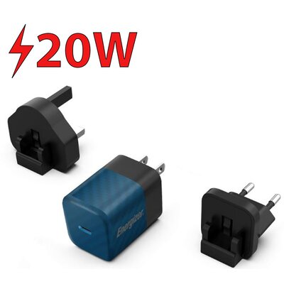 Ładowarka sieciowa ENERGIZER Ultimate Multiplug GaN 20W PD Niebieski