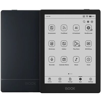 Czytnik e-booków ONYX BOOX Go 6", Podświetlany ekran, Wi-Fi, Bez reklam Czarny