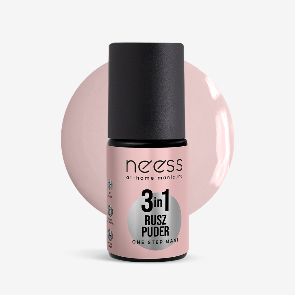 Neess One Step hybrydowa baza, kolor i top 3w1 do paznokci rusz puder, 4 ml