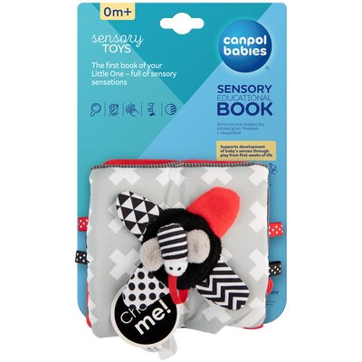 Zabawka CANPOL BABIES Sensory Pluszowa kontrastowa książeczka edukacyjna 68/081