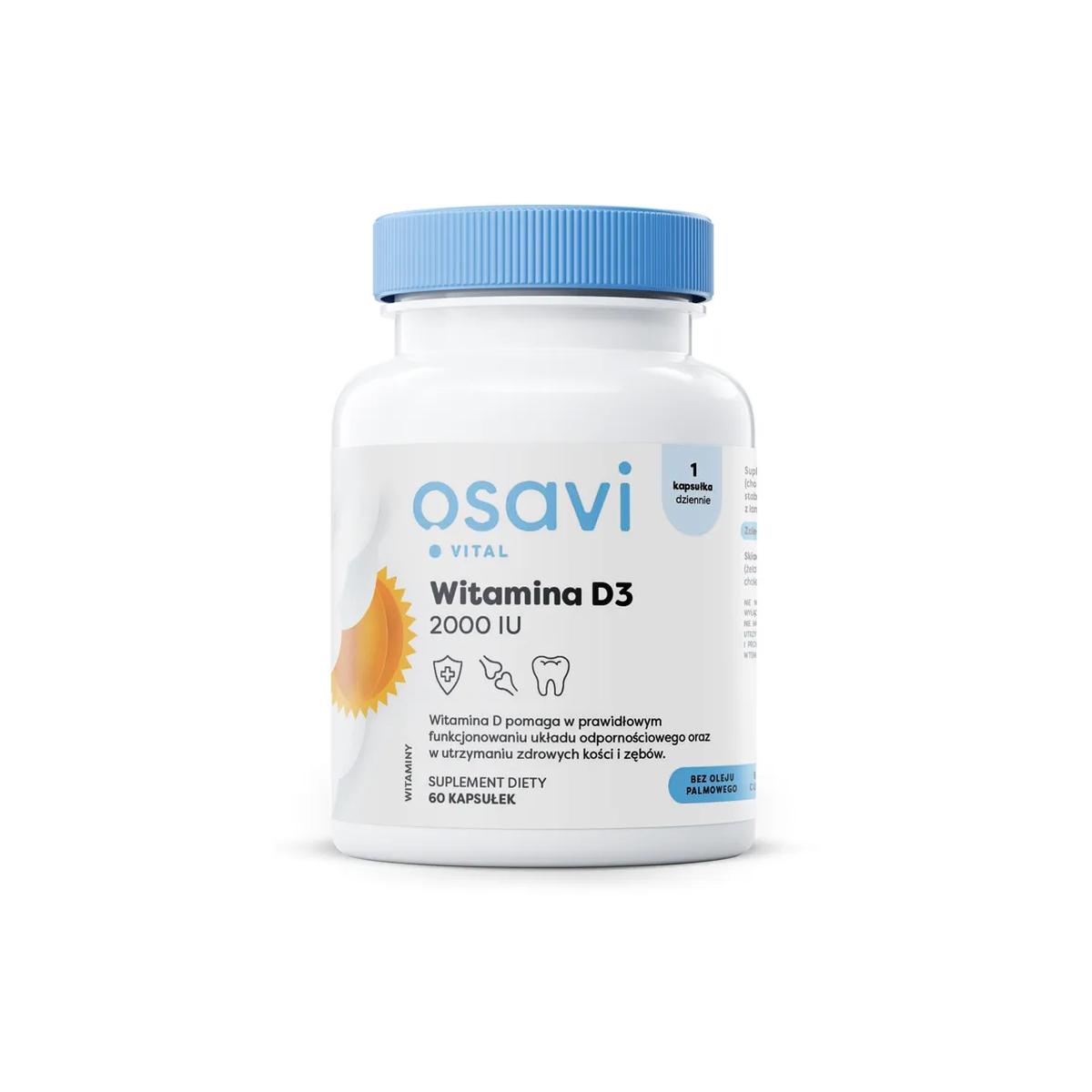 Osavi suplement diety witamina D3, 2000IU, 60 kaps./1 opak.