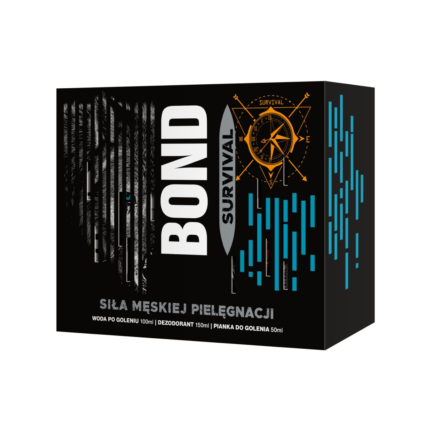 Bond Survival zestaw: pianka do golenia, 50 ml + woda po goleniu, 100 ml + dezodorant w sprayu męski, 150 ml
