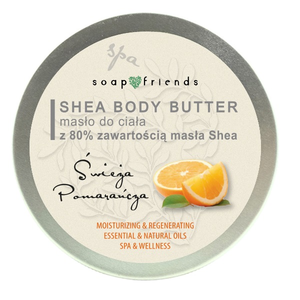 Soap&Friends Shea Body Butter masło do ciała shea butter 80% pomarańcza, 200 ml