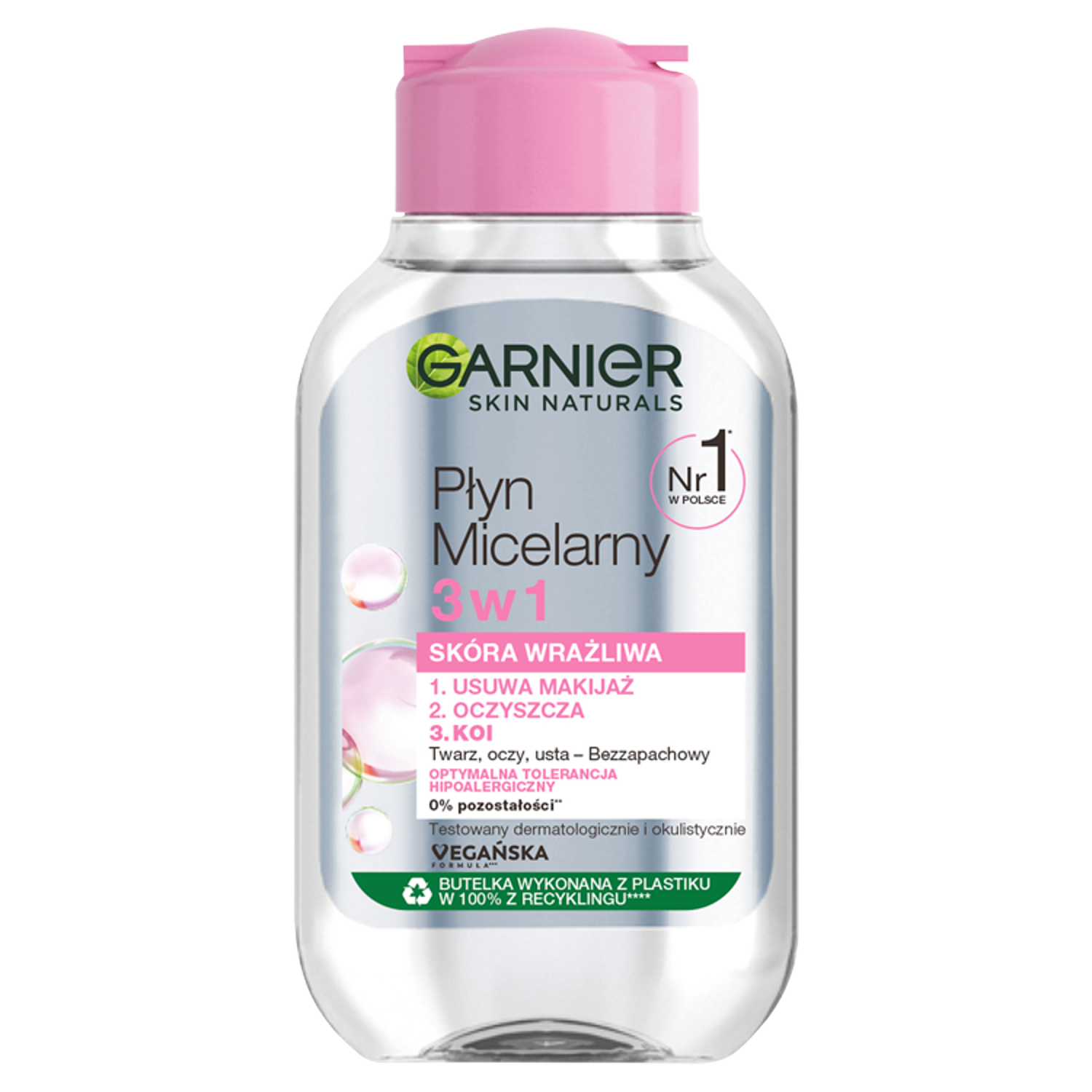 Garnier Skin Naturals płyn micelarny 3w1 do twarzy dla skóry wrażliwej, 100 ml