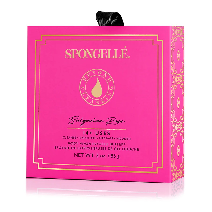 Spongelle Boxed Flower gąbka nasączona mydłem do mycia ciała Bulgarian Rose, 1 szt.