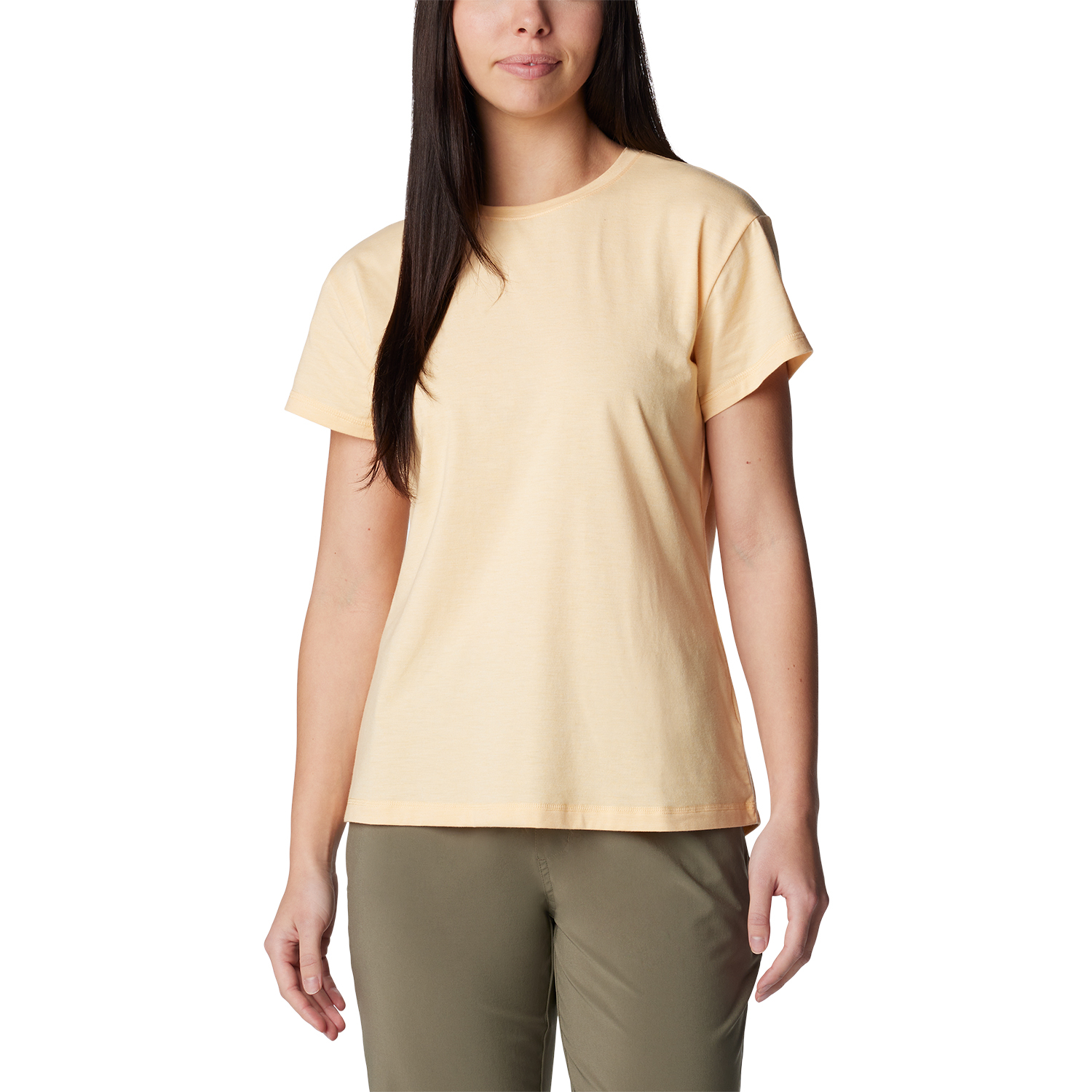 Koszulka damska Columbia Sun Trek Short Sleeve Tee sunkissed heather - XS