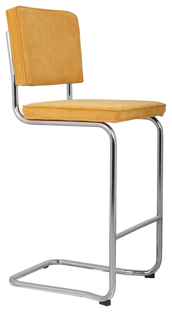 Zuiver - Stołek barowy RIDGE KINK RIB (żółty)
