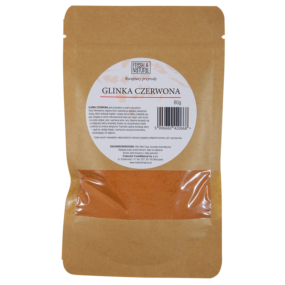 Fresh & Natural glinka czerwona, 80 g