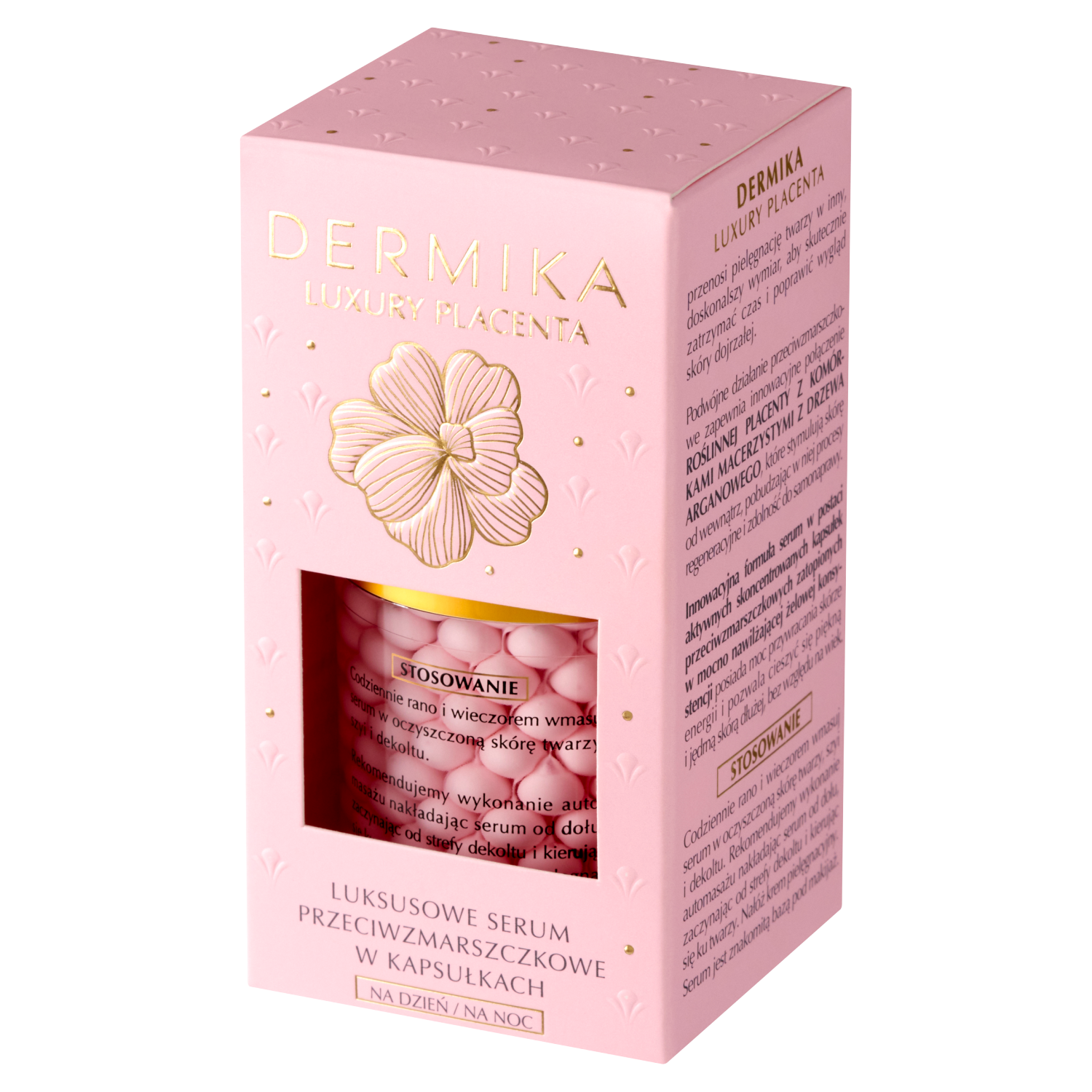 Dermika Luxury Placenta luksusowe serum przeciwzmarszczkowe w kapsułkach na dzień i noc do twarzy, 60 g