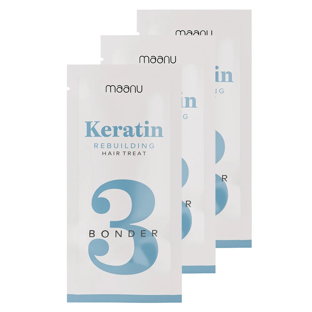 Maanu Keratin zestaw: keratynowa kuracja regenerująca do włosów, 3x20 ml