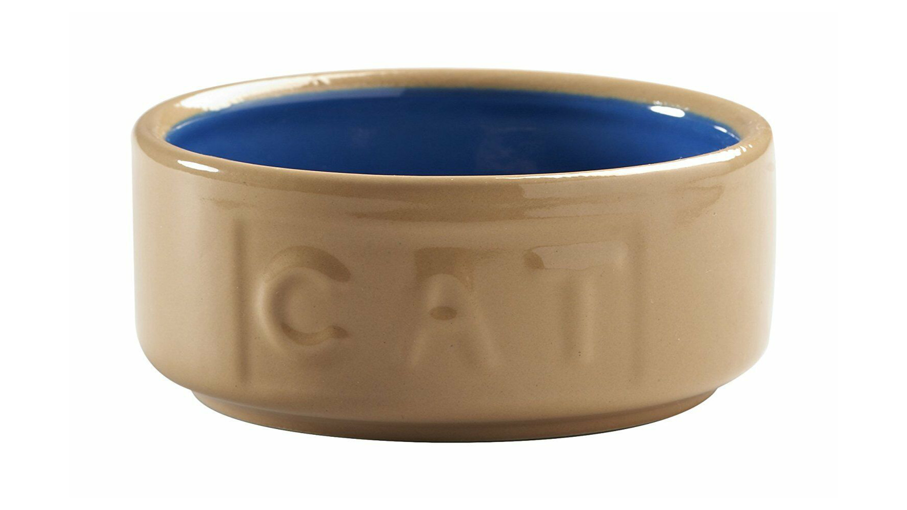 Mason Cash - Miska dla kota Petware 13 cm Beżowo-niebieska