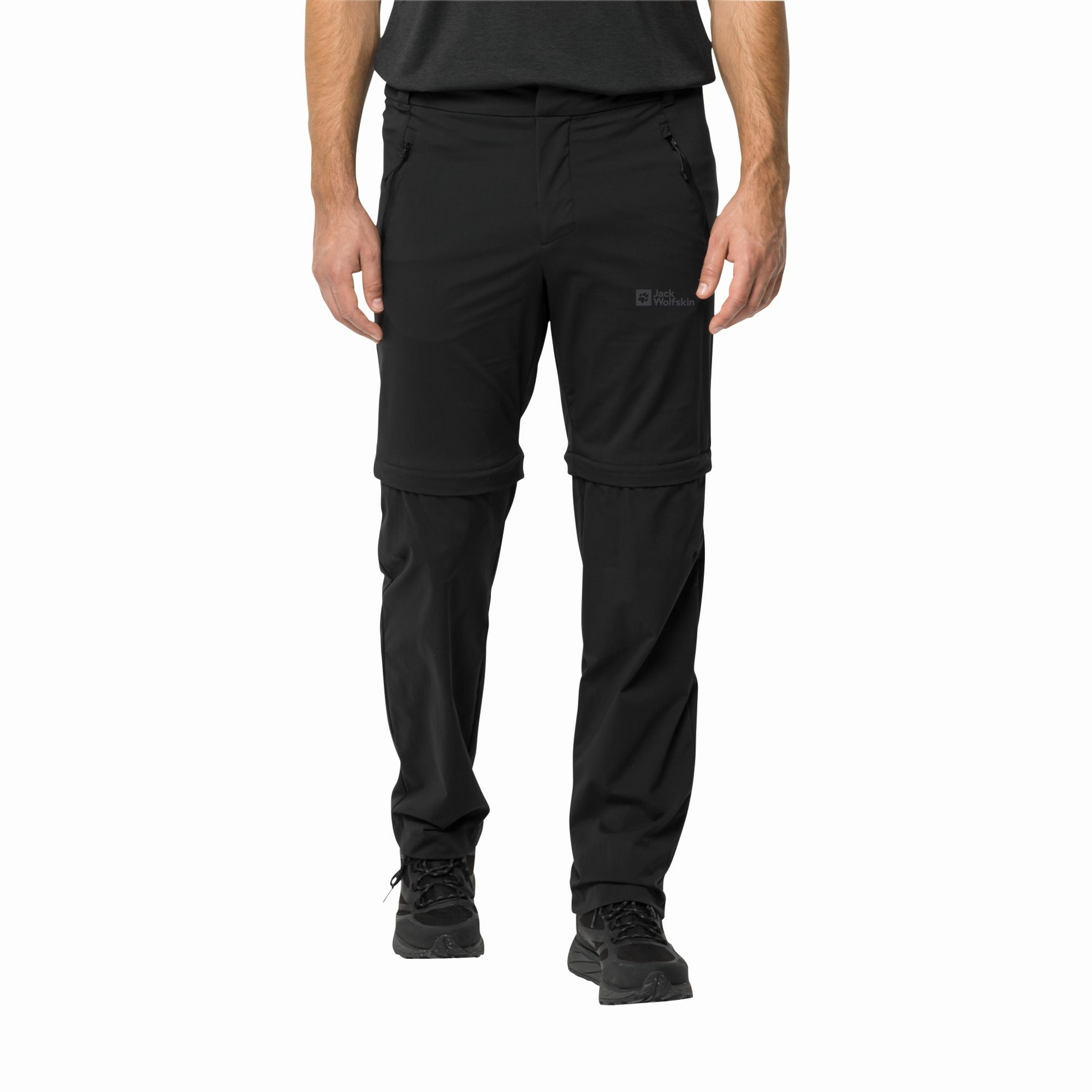 Męskie spodnie softshellowe Jack Wolfskin GLASTAL ZIP OFF PANTS M black - 46L