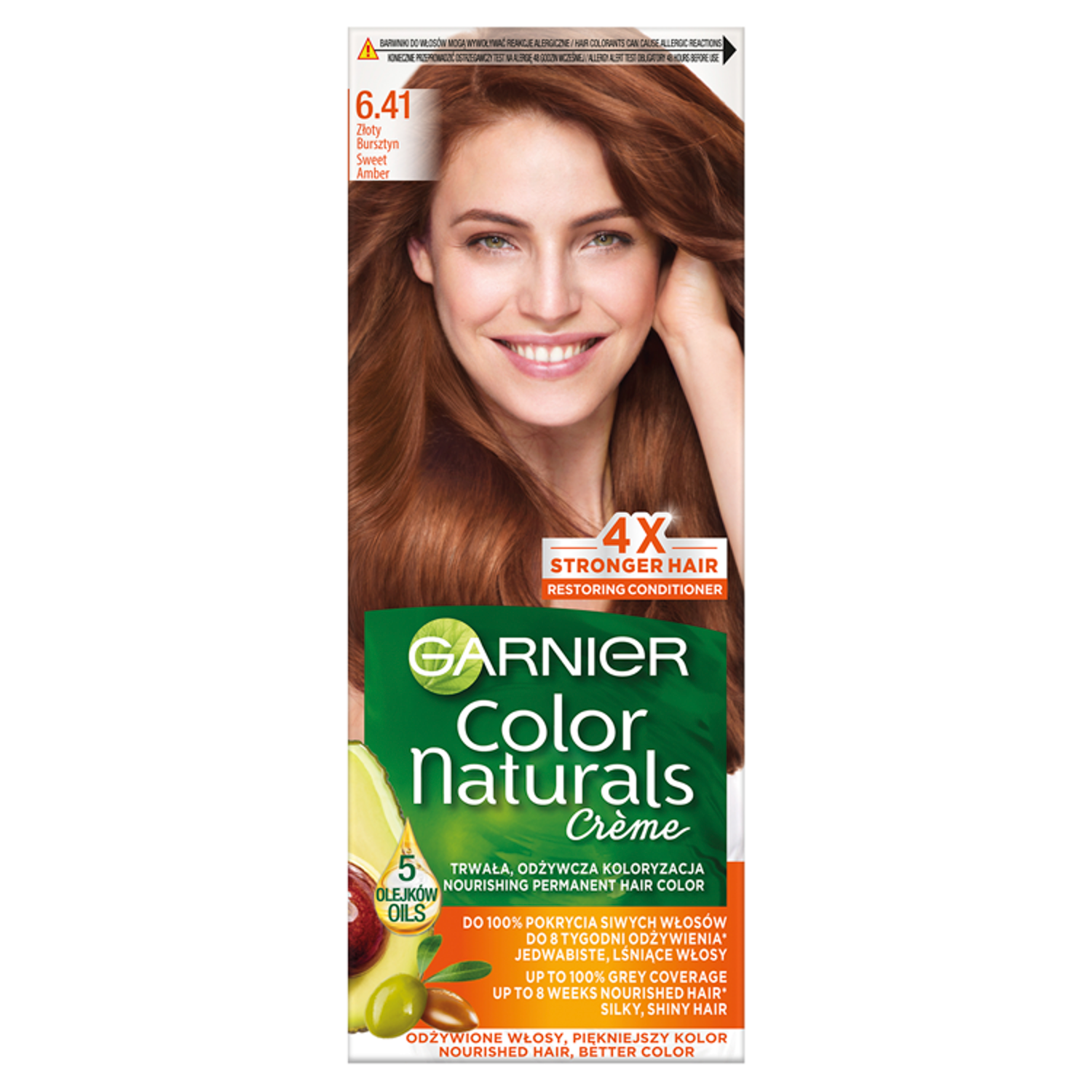 Garnier Color Naturals Créme farba do włosów 6.41 złoty bursztyn, 1 opak.
