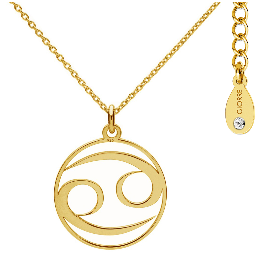 Giorre Znak Zodiaku Rak naszyjnik ze srebra próby 925 z kryształem Swarovskiego, 1 szt.