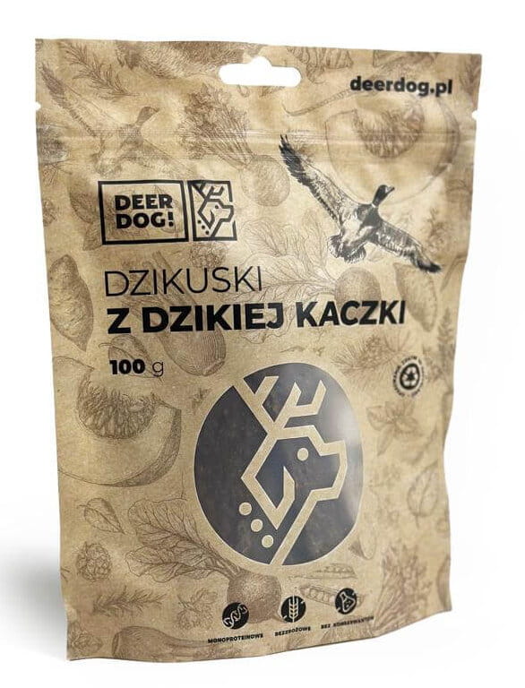 Deer Dog Ciasteczka dla psa Dzikuski z dzikiej kaczki 100g