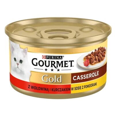Karma dla kota GOURMET Gold Casserole Wołowina i kurczak w sosie pomidorowym 85 g