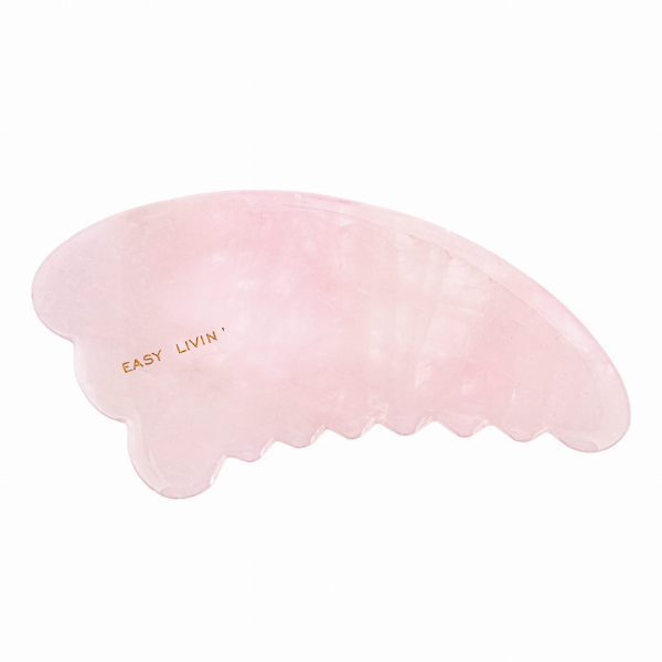 Easy Livin' modelujący kamień gua sha z różowego kwarcu do masażu twarzy i ciała, 1 szt.