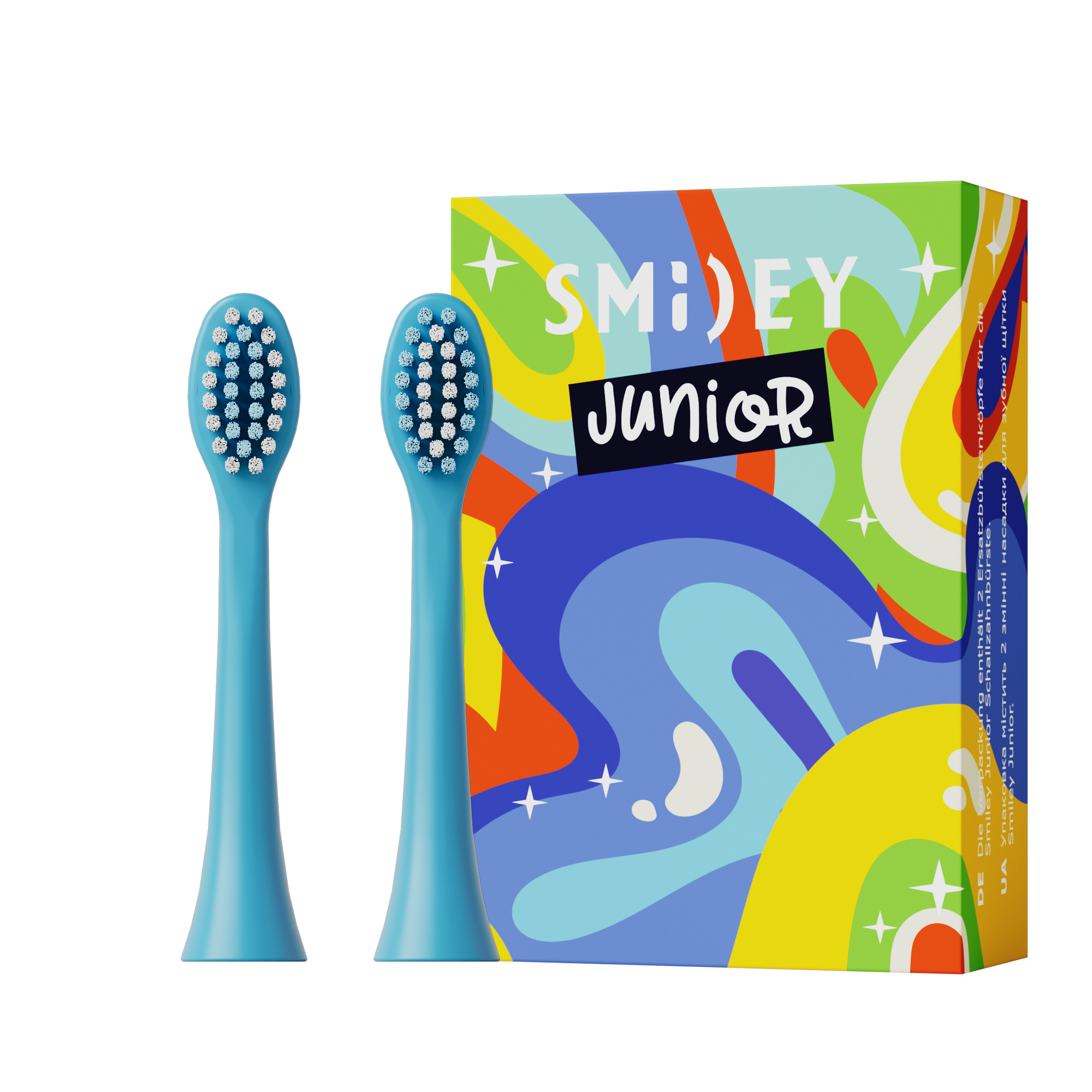 Smiley Junior końcówki do szczoteczki niebieskie, 2 szt./1 opak.