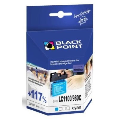 Tusz BLACK POINT do Brother LC-1100C / LC-980C Błękitny 16 ml BPBLC1100/980C
