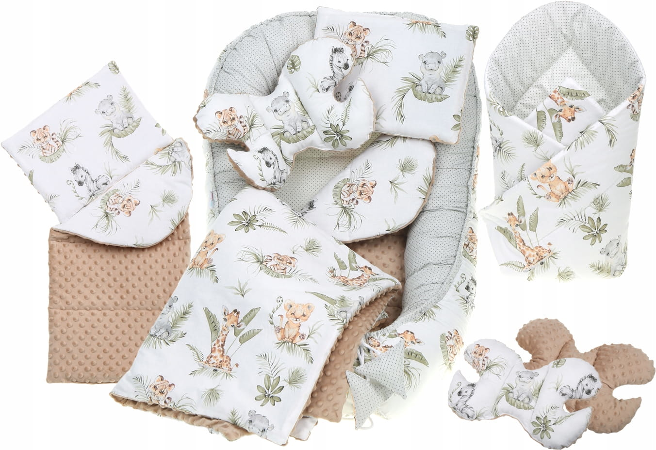 Babymam kokon niemowlęcy gniazdo kojec minky 7 el.