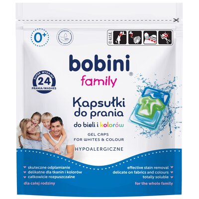 Kapsułki do prania BOBINI Family - 24 szt.