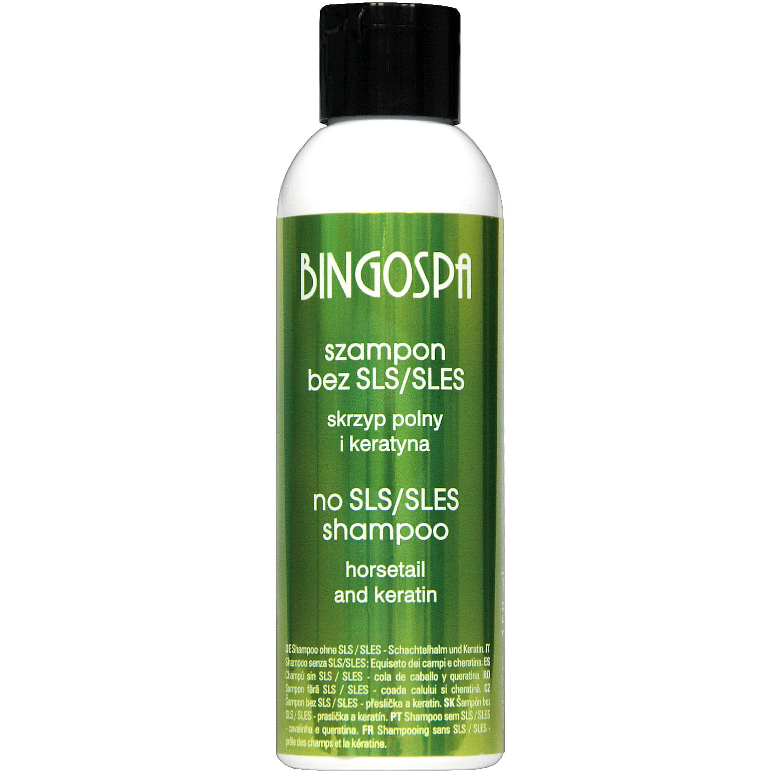 Bingospa szampon bez SLES/SLS ze skrzypem polnym i keratyną, 150 ml