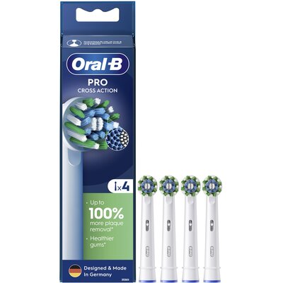 Oryginalna końcówka szczoteczki ORAL-B Pro Cross Action Biały (4 szt.) (Włókna w kształcie litery X usuwają więcej płytki)