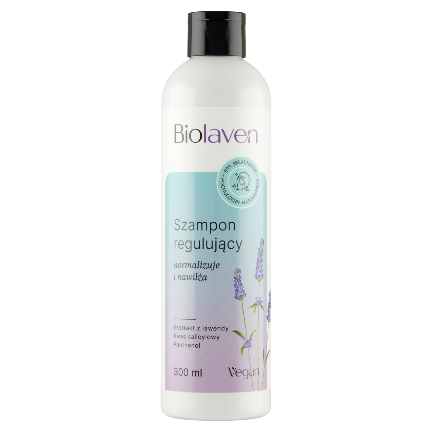 Biolaven organic Szampon regulujący Olej z pestek winogron & Olejek lawendowy, 300 ml