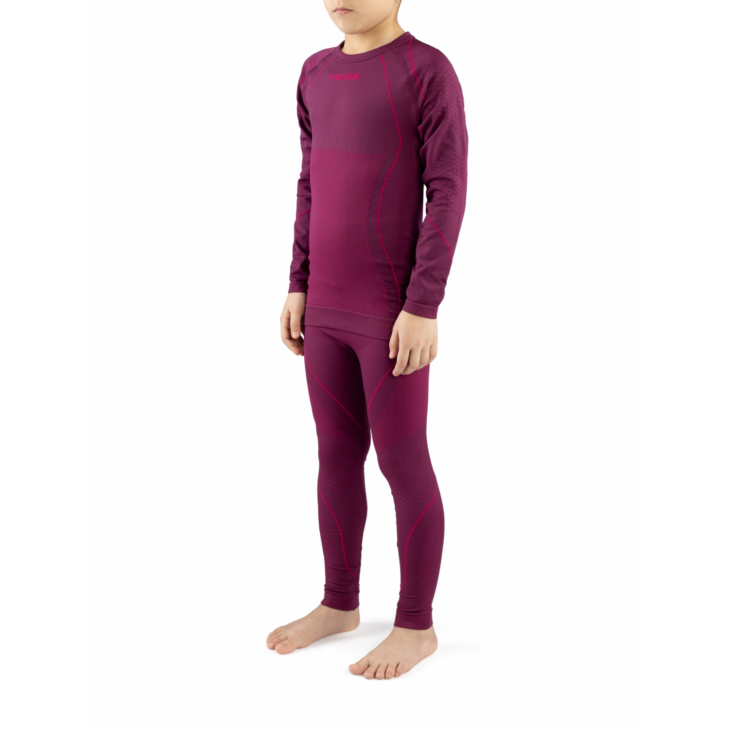 Zestaw dziecięcej bielizny termoaktywnej Viking Skido pink - 116-128