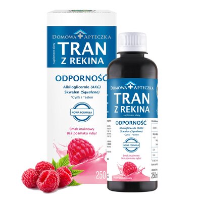 Domowa Apteczka suplement diety tran z rekina smak malinowy, 250 ml