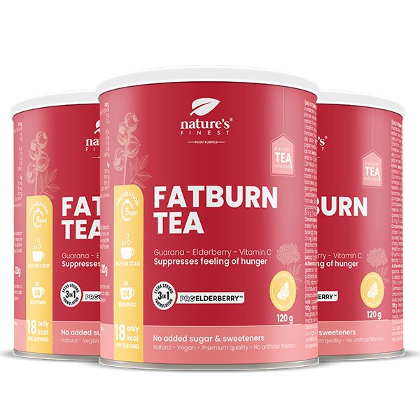 Nature's Finest Fatburn Tea zestaw: suplement diety, 3x120 g
