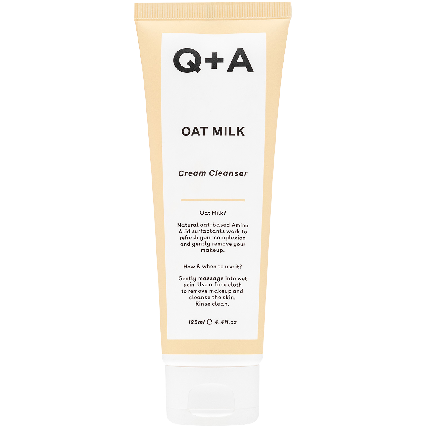 Q+A Oat Milk łagodząca kremowa emulsja myjąca z mlekiem owsianym do twarzy, 125 ml