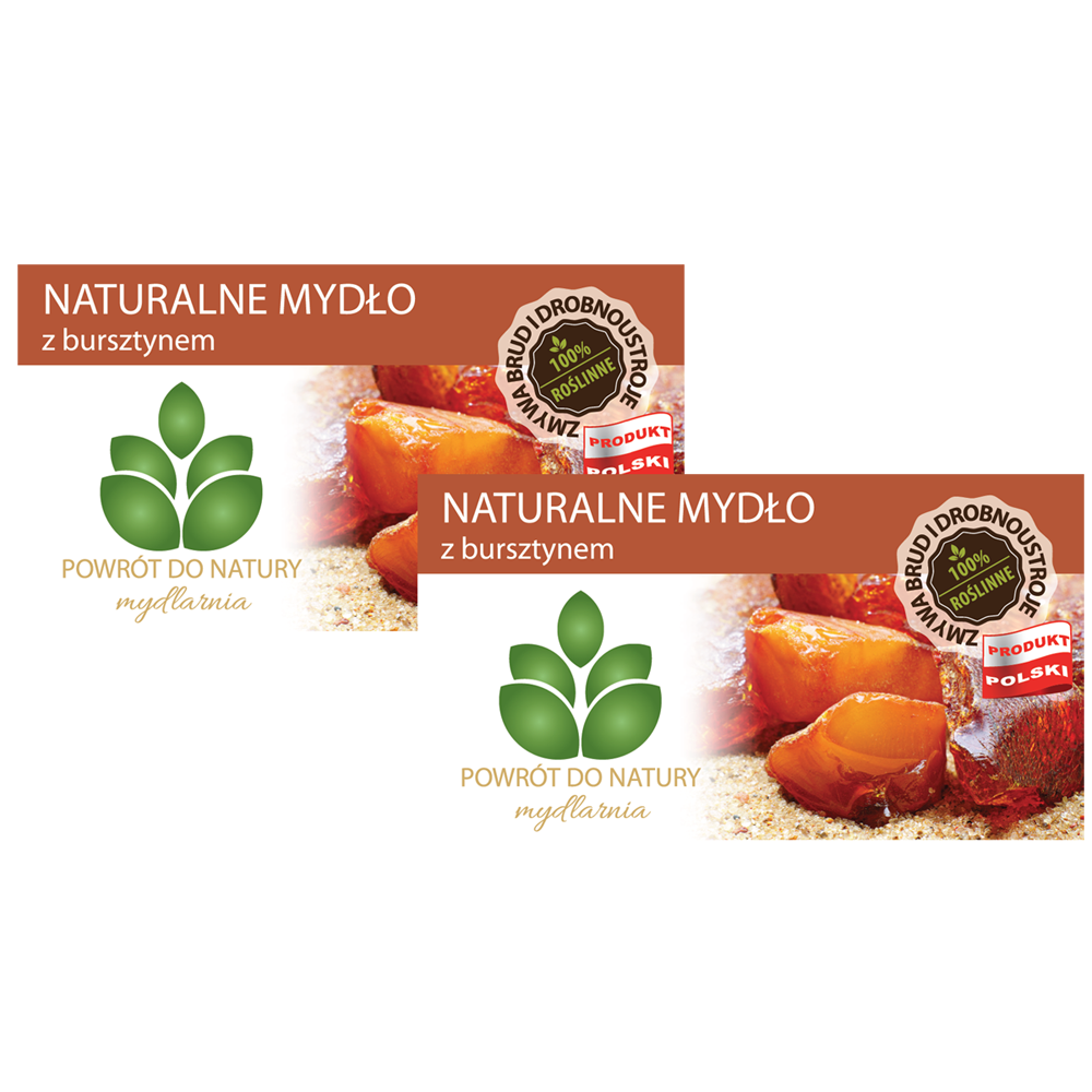 Powrót do natury 100 % roślinne naturalne mydło z bursztynem, 2 szt.
