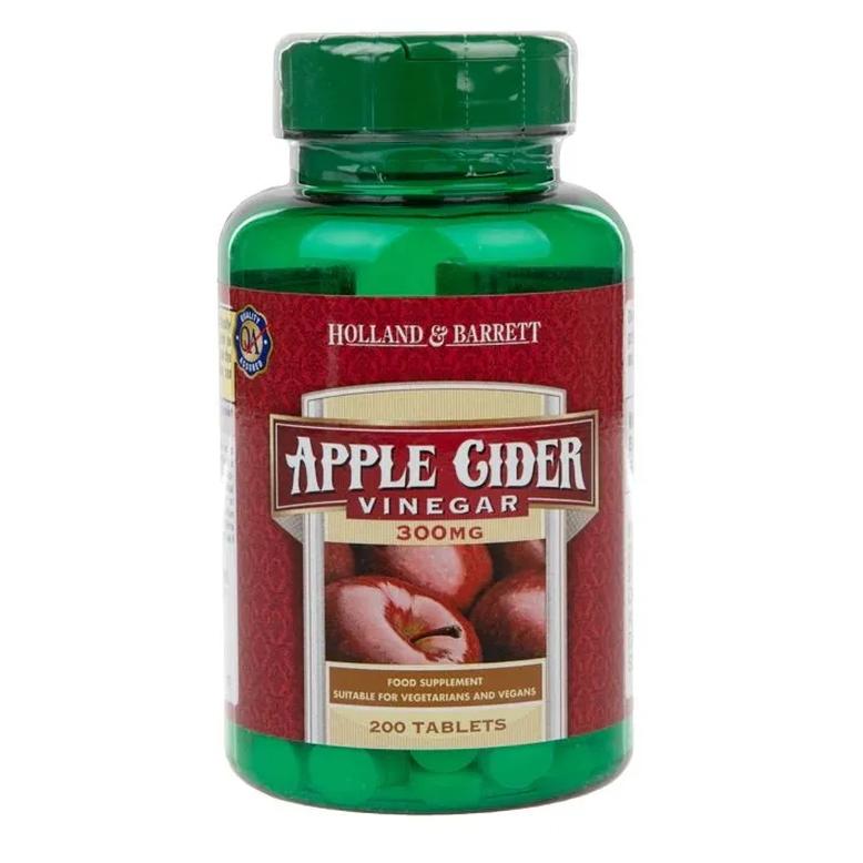 Holland & Barrett Apple Cider Vinegar suplement diety, ocet jabłkowy, 300mg, 200 tabl./1 opak.