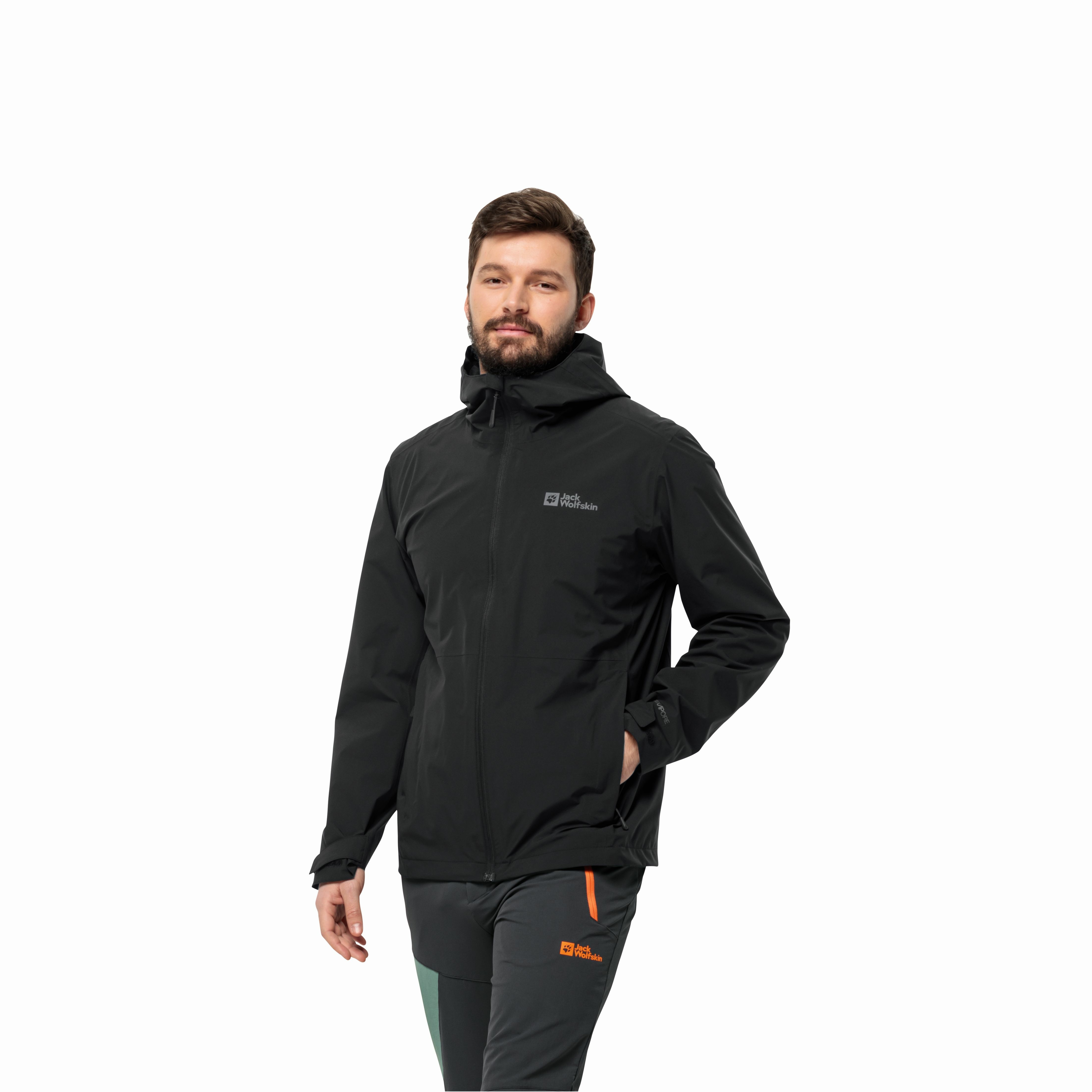 Męska kurtka przeciwdeszczowa Jack Wolfskin ROBURY 2L JKT M black - XL