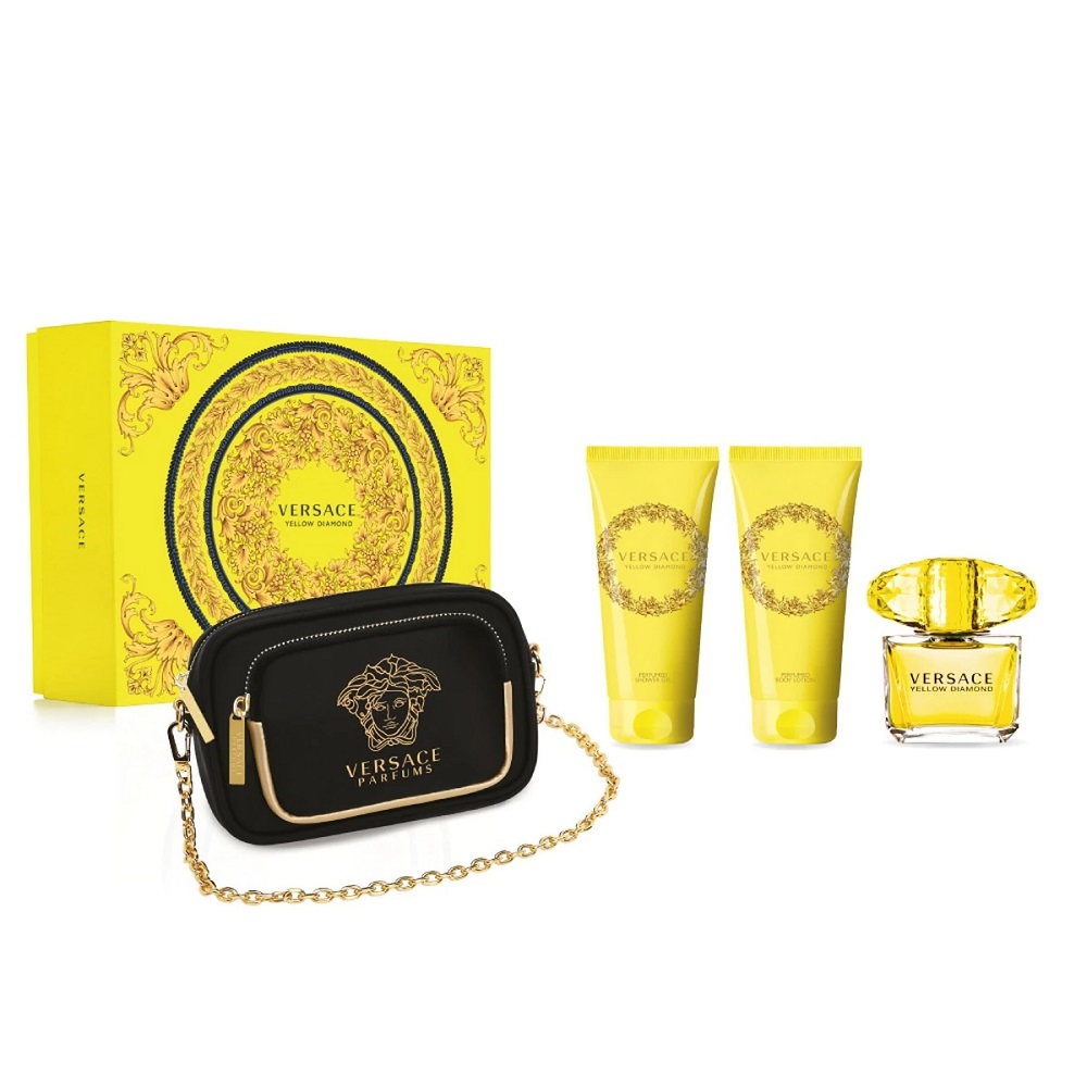 Versace Yellow Diamond zestaw: woda toaletowa damska, 90 ml + balsam do ciała, 100 ml + żel pod prysznic, 100 ml + torebka, 1 szt.