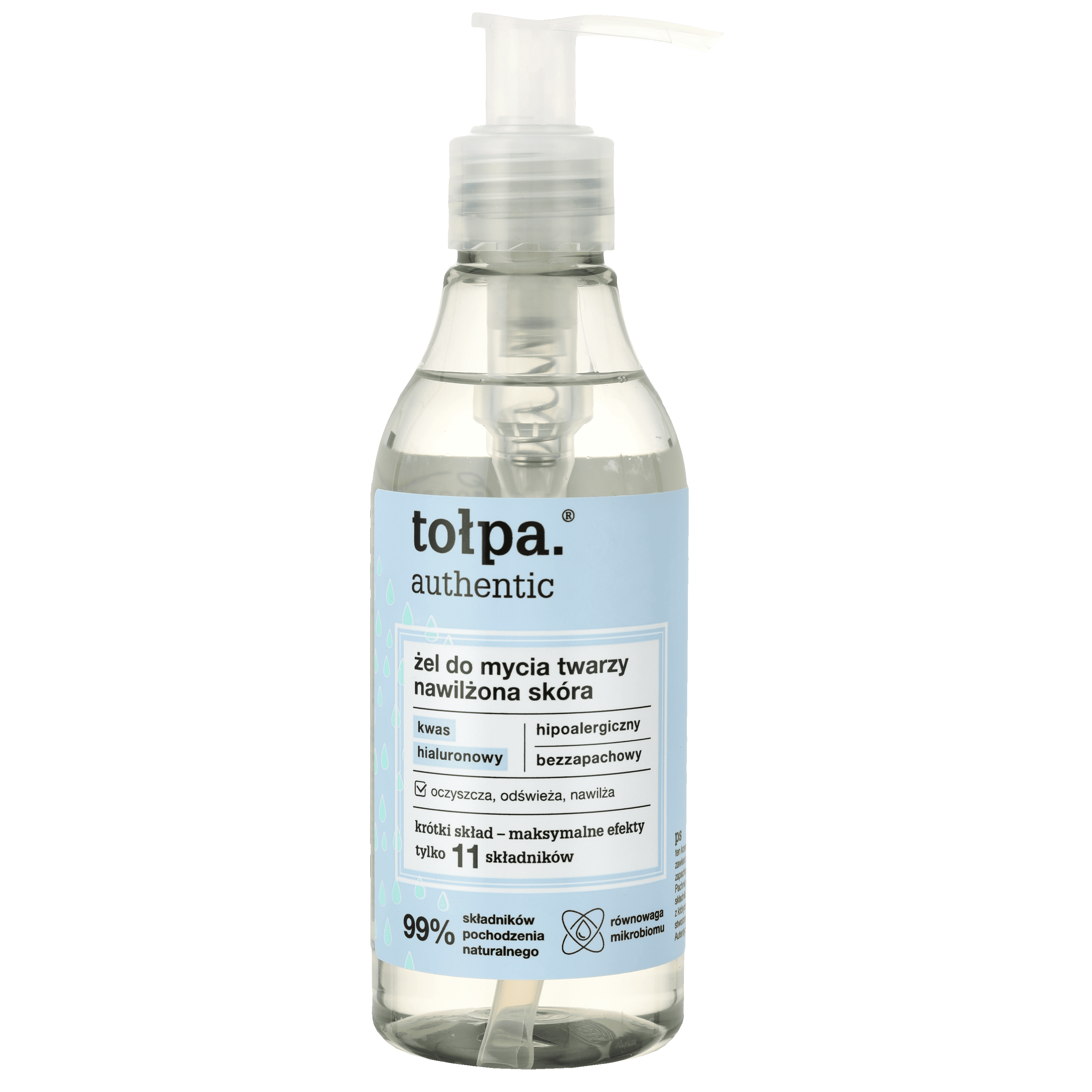 Tołpa Authentic nawilżający żel do mycia twarzy, 195 ml
