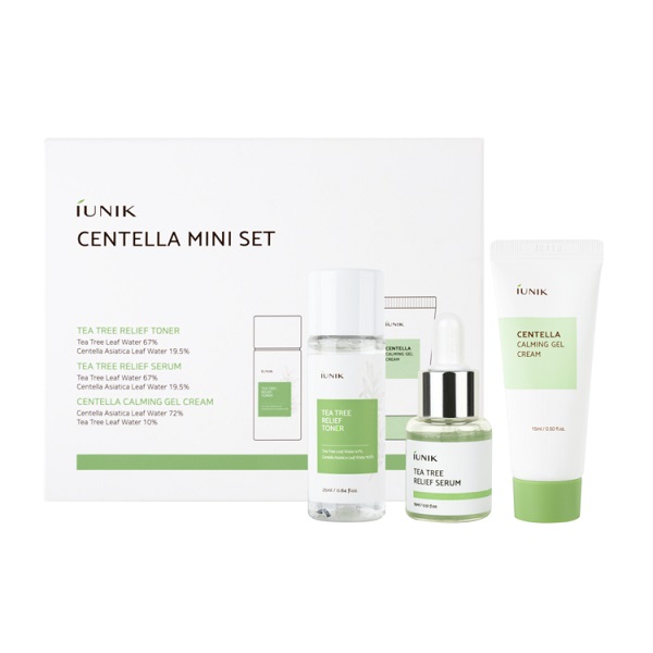 iUNIK Centella zestaw kosmetyków do pielęgnacji twarzy: tonik, 25 ml + serum, 15 ml + krem, 15 ml