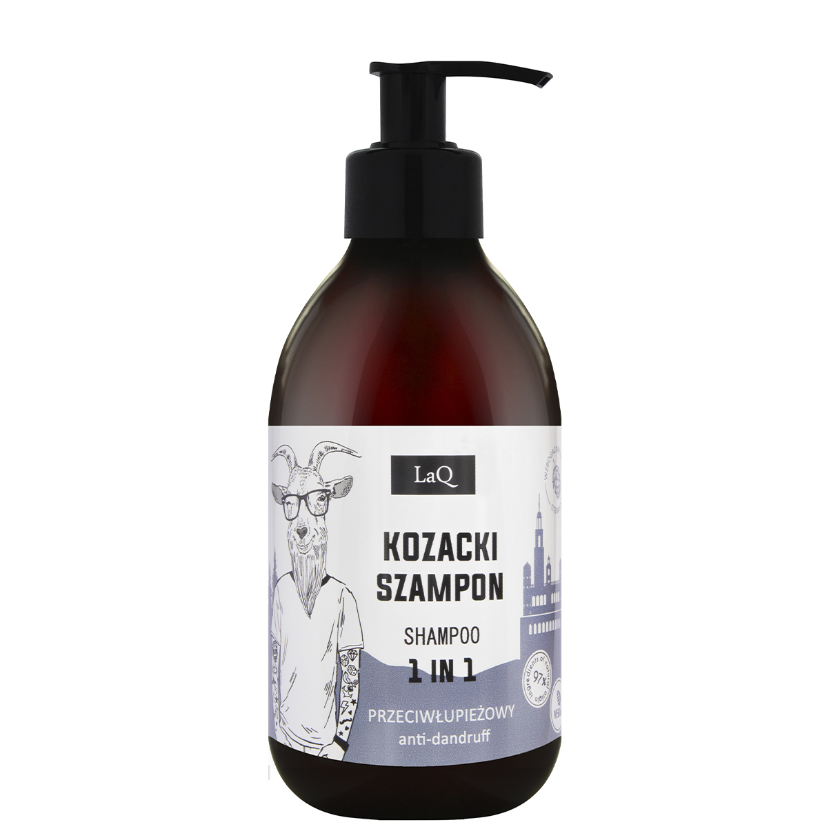 LaQ Kozacki męski szampon przeciwłupieżowy do włosów, 300 ml