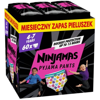 Pieluchomajtki PAMPERS Ninjamas Serduszka 7 (60 szt.)