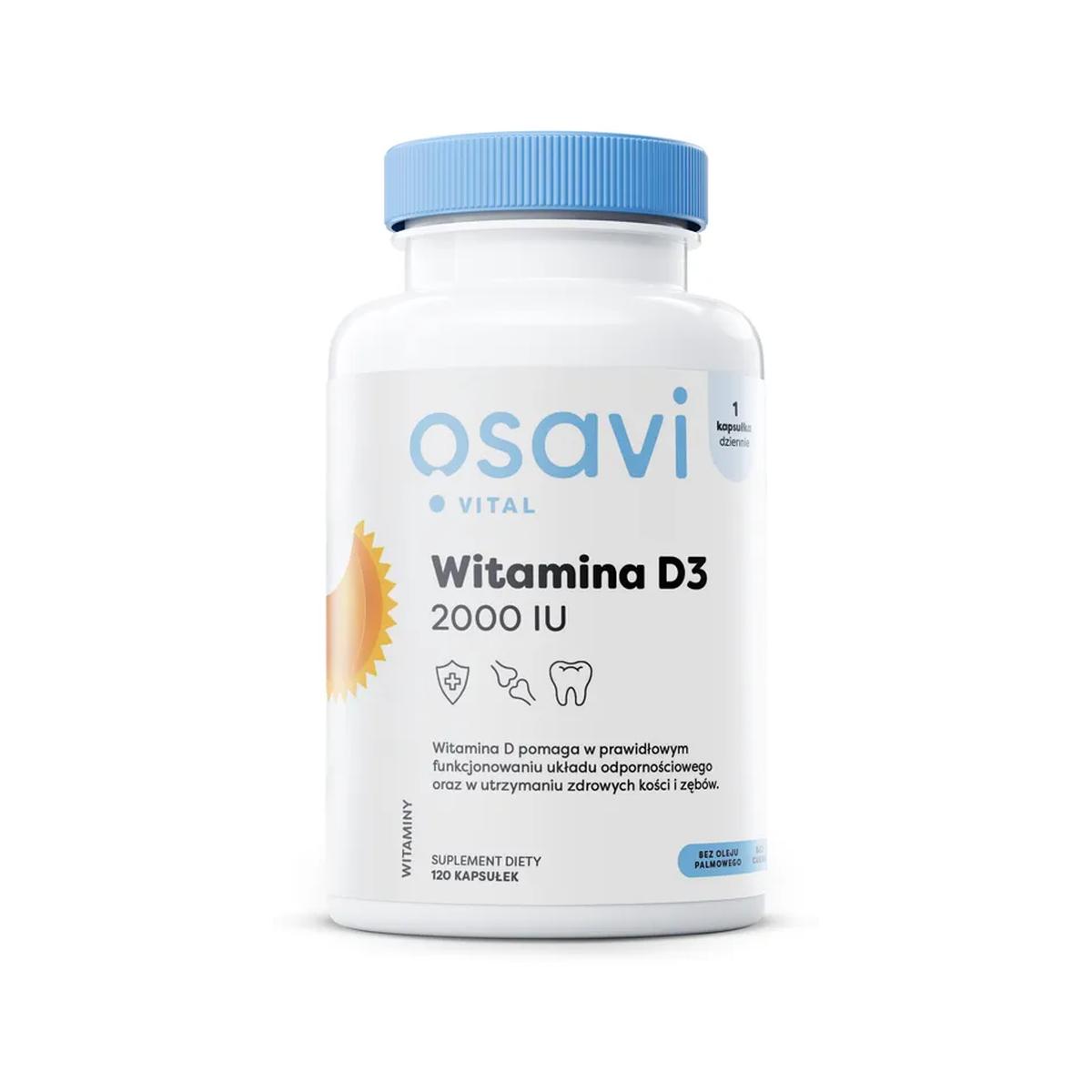 Osavi suplement diety witamina D3, 2000IU, 120 kaps./1 opak.