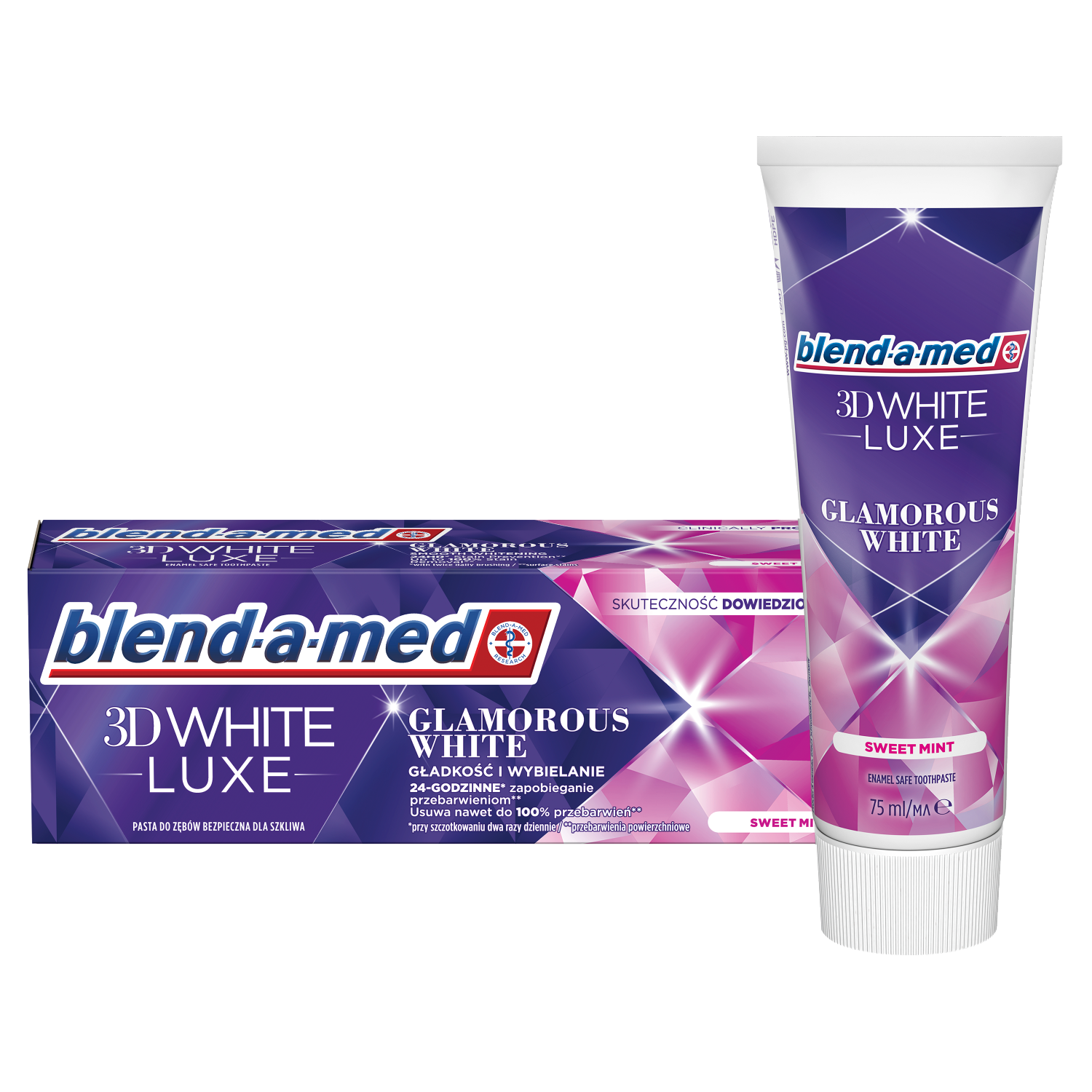 Blend-A-Med 3D White Luxe Glamorous White pasta do mycia zębów, 75 ml