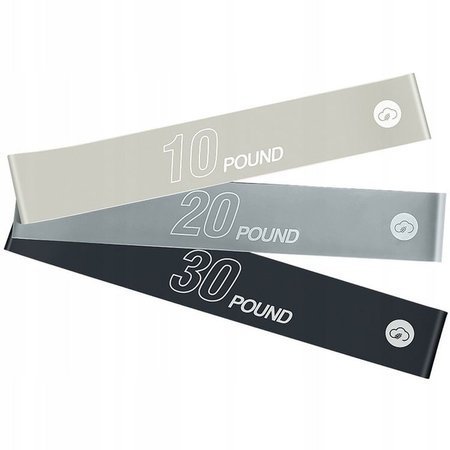 Yunmai YMRB-L600 gumy oporowe do ćwiczeń szare, 3 szt./1 opak.