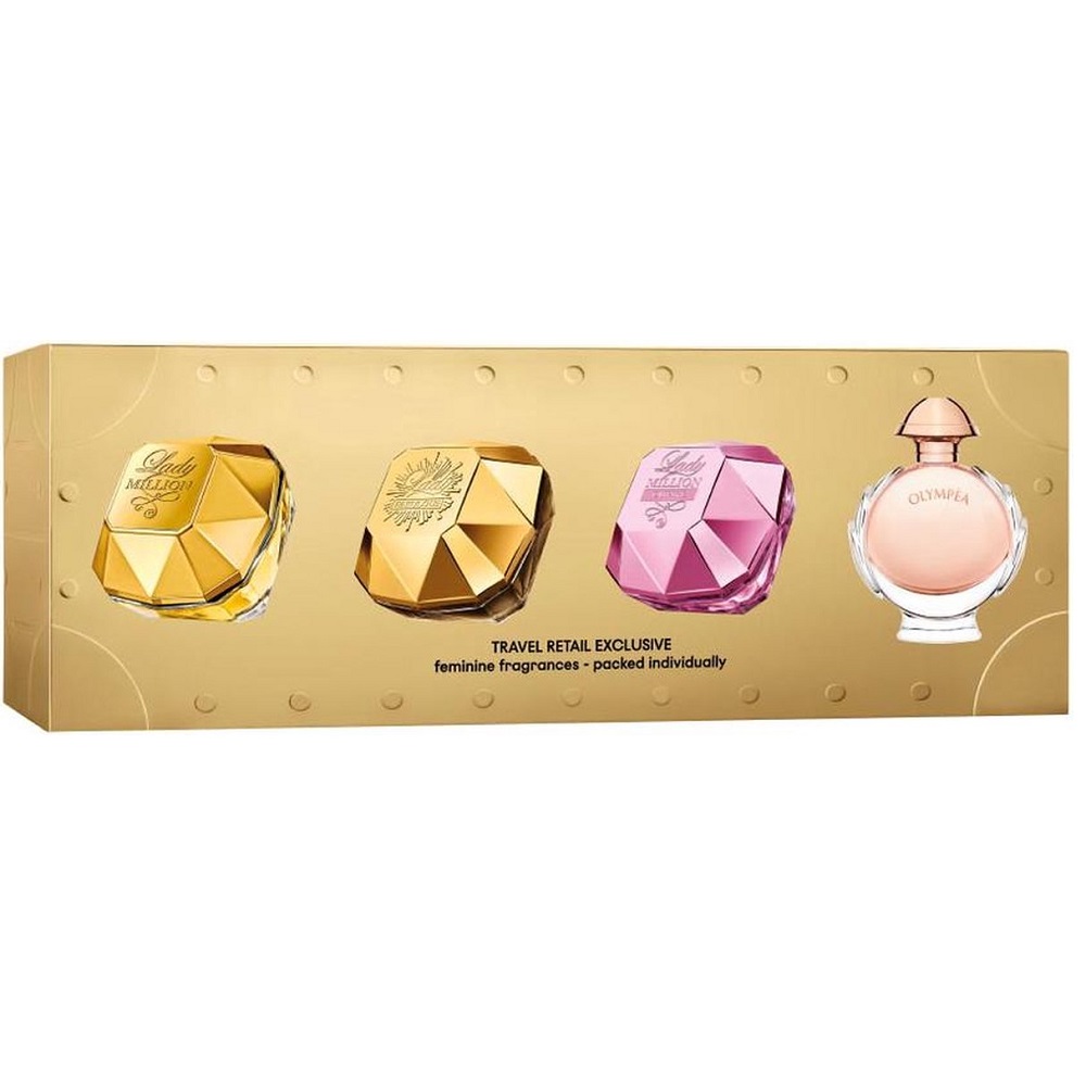 Paco Rabanne Travel Retail Exclusive Femme zestaw: woda perfumowana Lady Million, 5 ml + woda perfumowa Lady Million Fabulous, 5 ml + woda perfumow...
