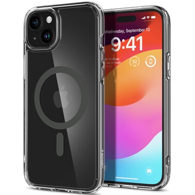 Etui SPIGEN Ultra Hybrid MagSafe do Apple iPhone 15 Przezroczysto-grafitowy