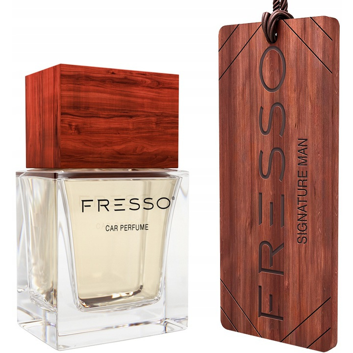 Fresso Signature Man zestaw: zapach samochodowy, 50 ml + zawieszka, 1 szt.