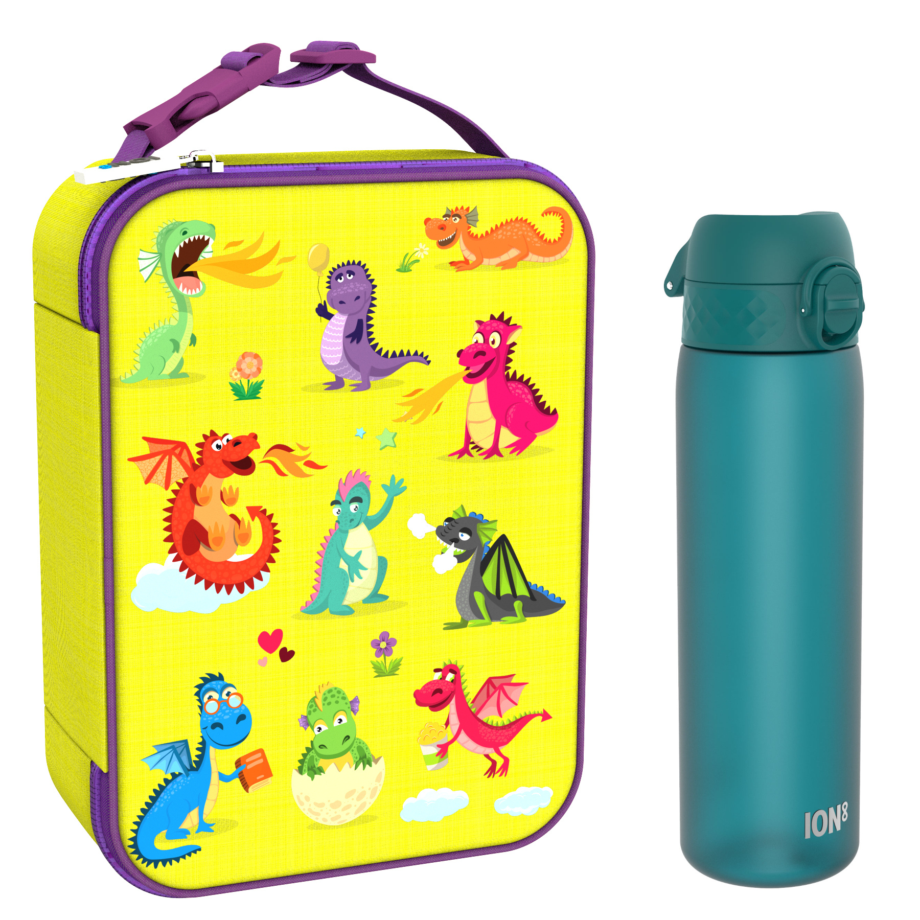 Ion8 zestaw: lunchbag Smoki, 1 szt. + bidon na wodę, poj. 0,6 l, 1 szt.
